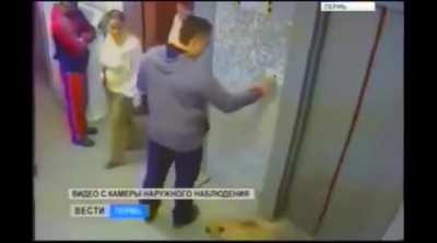 Another man saves another dog from being beheaded by an elevator