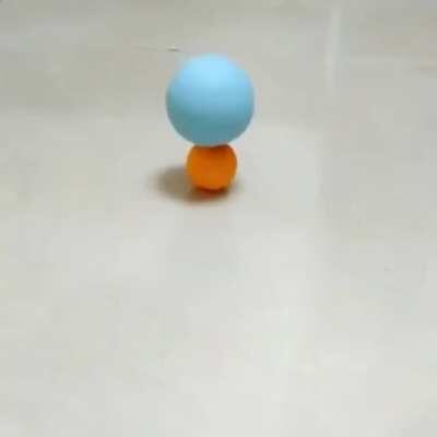 Spinning a ball over other ball