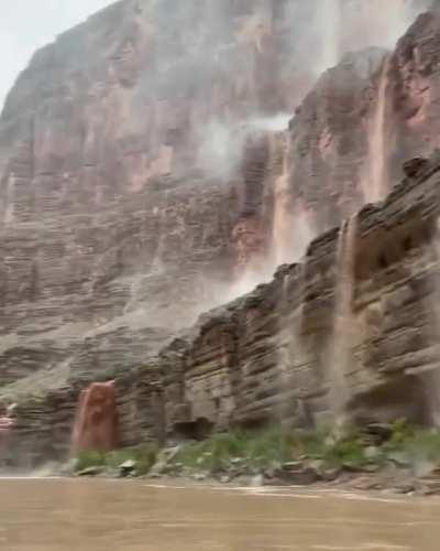 Monsoons Create Waterfalls at the Grand Canyon 😮😮