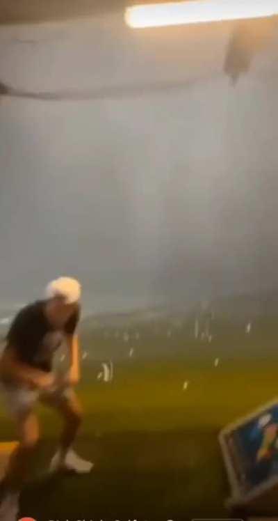 Lightning hits a golf ball at a Top Golf in Texas.