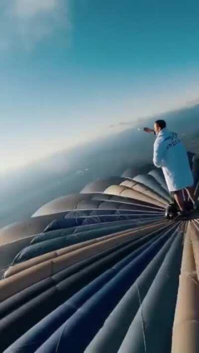 Riding ON TOP of a hot air balloon