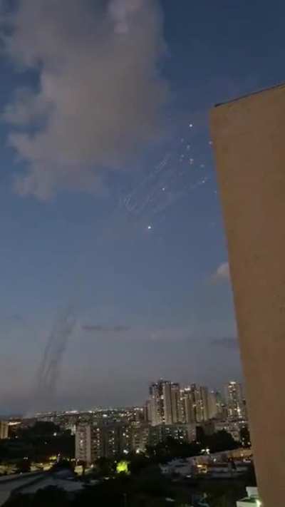 Iron Dome intercepts Lebanese missile barrage at high altitude