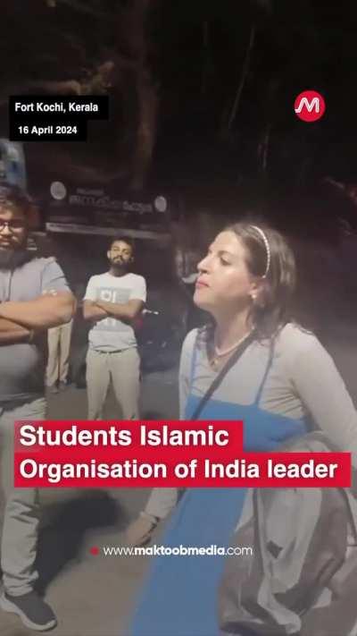 Tourist in India stops locals from protesting 