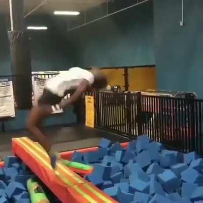 Girl does a back flip