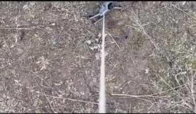 Ukrainian drone evacuates damaged drone. Location/time unknown.