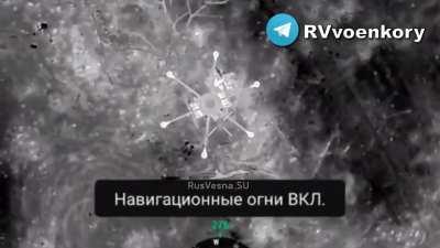 Russian drone destroys a hexacopter by dropping an explosive on top