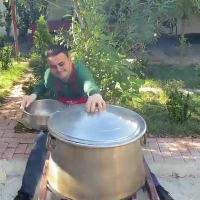 He took time and effort to cook dinner for the whole town