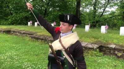 How a musket used during the American Revolutionary War was loaded and fired