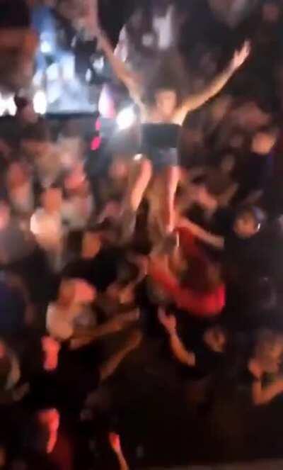 HMFT after I jump from this height to crowd surf