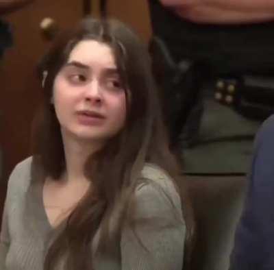 Mackenzie Shirilla reacts to her 15-year-sentence after she deliberately crashed her car into a building at a speed of 100 mph. The collision led to the death of Mackenzie Shirilla's boyfriend, 20-year-old Dominic Russo, and 19-year-old Davion Flanagan.