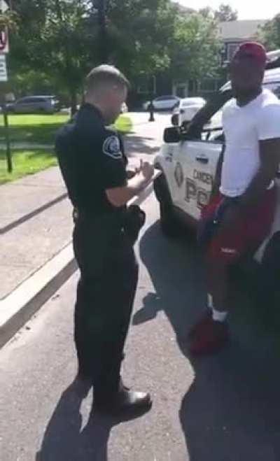 Talking to the officer