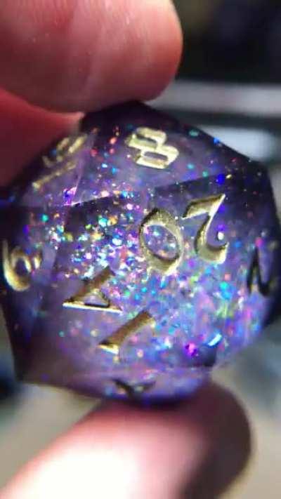 [OC] i call this shiny d20 a worldstone! critically blessed for high rolls :P