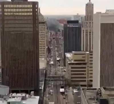 Multiple firefighters are battling Massive commercial fire with reports of one firefighter unaccounted for. Buffalo, NY. 3/1/23.