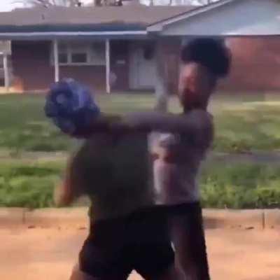 Two Women Have a Fair Fight Only Punches No Hair Pulling