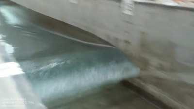 Large wave flume at a wave research lab