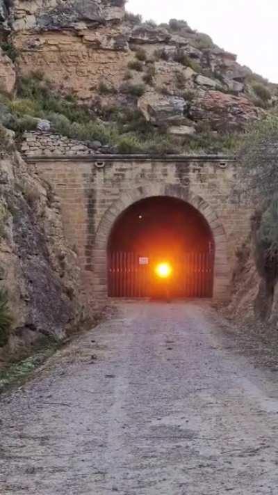 This tunnel lines up perfectly with the sun twice a year