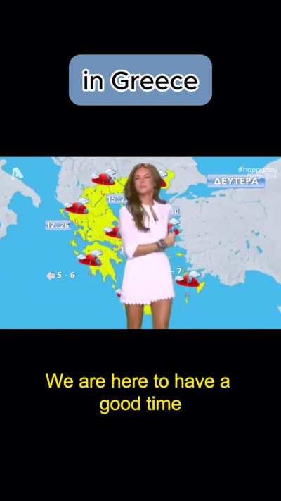 Morning news weather report in Germany vs in Greece