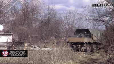 Separatist ZU-23 gun truck demonstrates the effects of proper weight and suspension on a &quot;technical&quot; - Ukraine - 2014