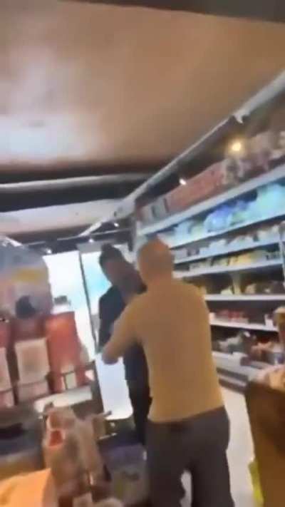 London shoplifter gets slapped, then whimpers.