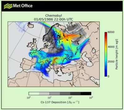 1986 Chernobyl radiation spread