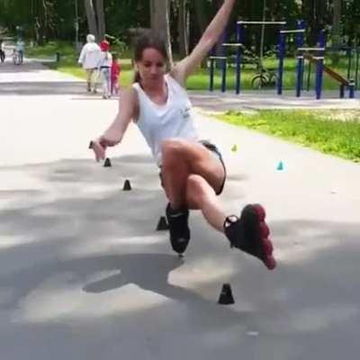 tip-toe rollerblading