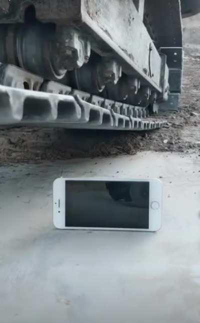 Excavator turns on iPhone