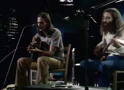 James Taylor on the BBC in 1971, with Carole King on piano behind him