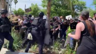 LAPD beats protesters who have their hands up