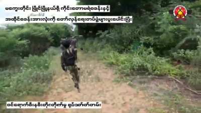 Anti-Junta forces attack on a Myanmar Army camp in Myaing Township. 