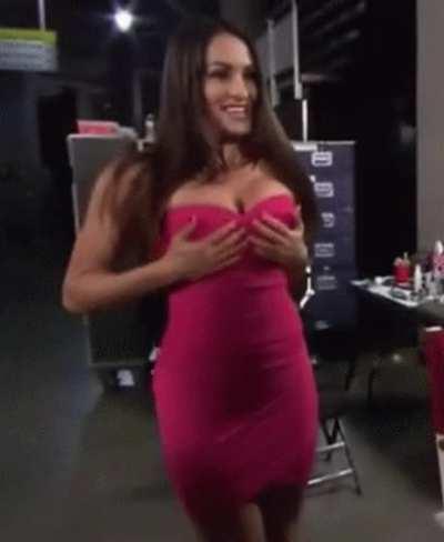 Nikki looking cute in a dress