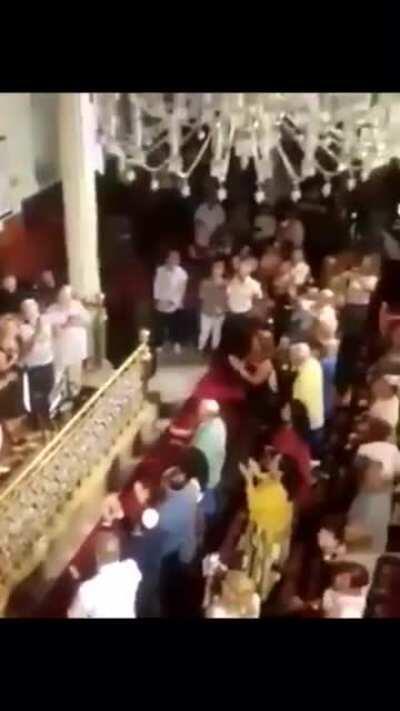 Buyukada Synagogue, Turkey. Turkish Jews are singing Izmir Anthem