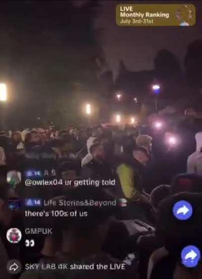 Massive protest outside Rochdale police station in response to GMP's actions at Manchester Airport