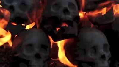 Human Skull Fire Logs