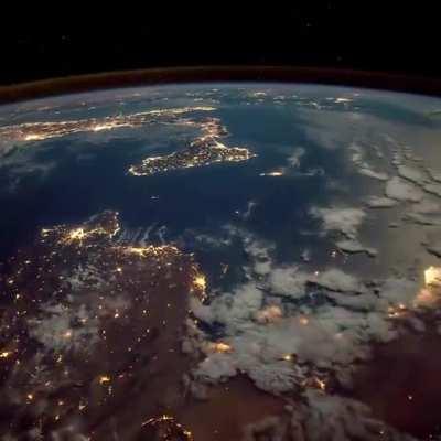 Earth looks majestic from space during night time...