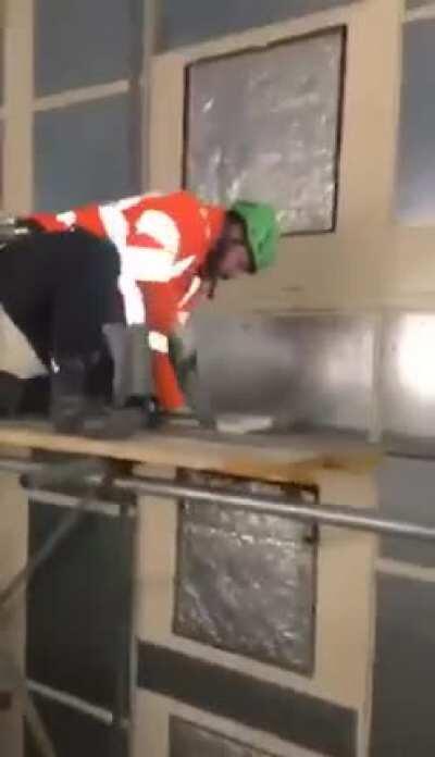 WCGW laughing at someone at a construction site