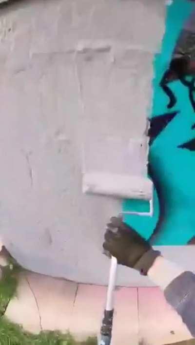 Man who posts videos of himself cleaning graffiti, Upsets activists who says he is 