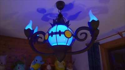 We finally installed the Christmas Chandelure project! It looks great in the Poke-Office and I wanted to share it with you guys!