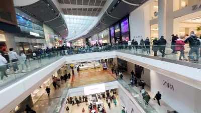 The emergency alert test from inside Westfield Stratford 