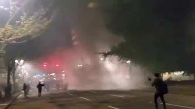 🔥 A teargas tornado in downtown Portland : WTF