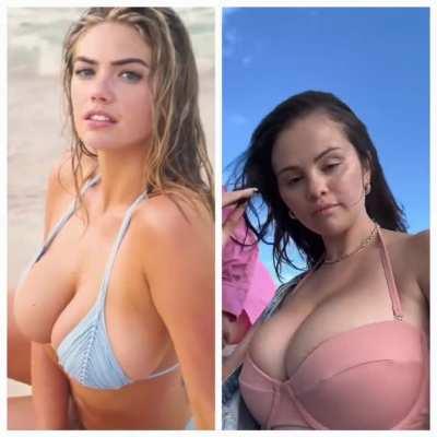 Tits Battle: Kate Upton vs Selena Gomez