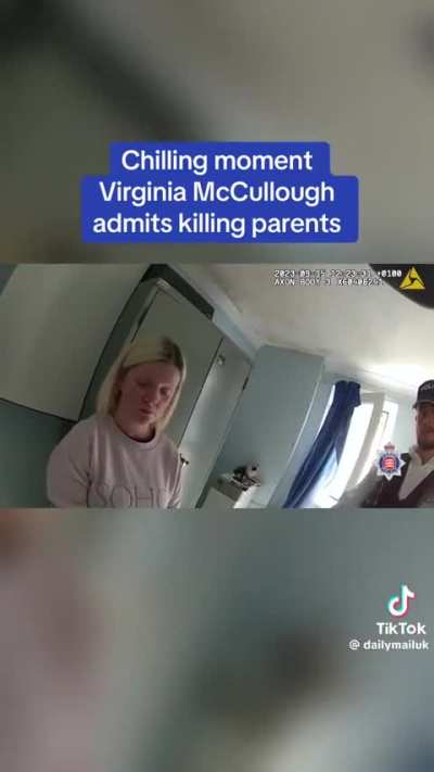 Virginia McCullough calmly admits to killing her Parents. Her Fathers body is upstairs during this arrest