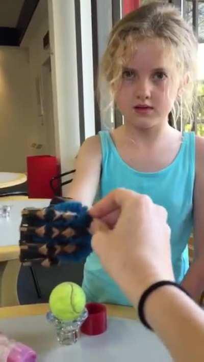 8 year olds first time wearing bionic hand