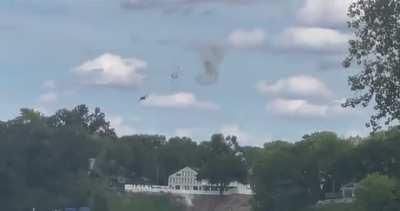 Footage of MIG 23 pilots ejecting during Thunder over Michigan today