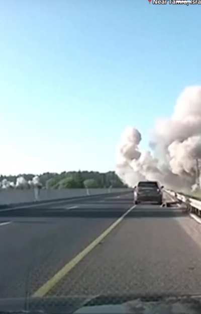 dashcam vid shows rocket hitting highway in north Israel