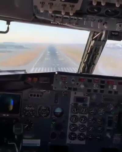 While landing a plane