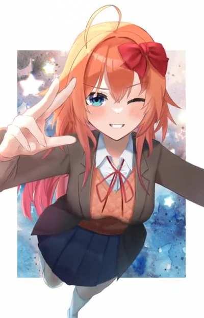 Long hair Sayori ~ Animated. (@waffler_kekw)