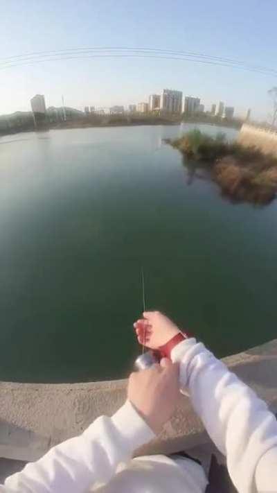 Slingshot fishing