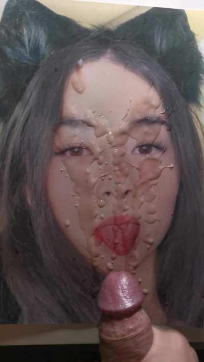 Blasted kyedae's slutty face with my cum