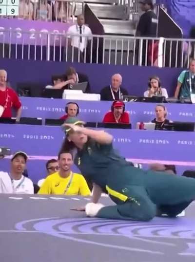 This is Rachael Gunn, she has a PhD in cultural movement and convinced Australia to pay for her trip to the Paris Olympics. She participated in break dancing and got zero points.