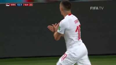 to keep Xhakamania going, his iconic goal vs Serbia in the 2018 World Cup